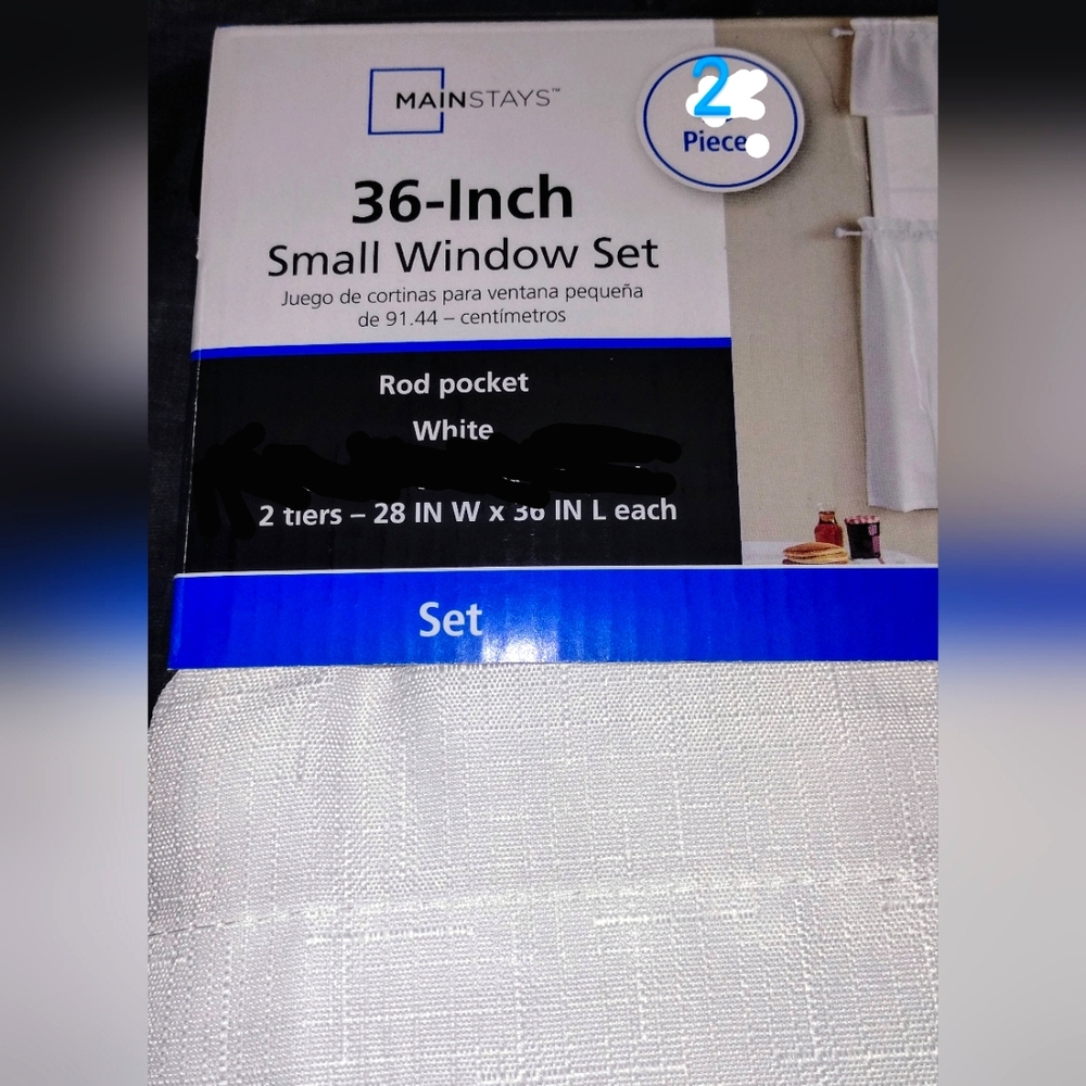 NIP 4- 36"Lx28"W Solid White Curtain Panels No Valances Panels Only